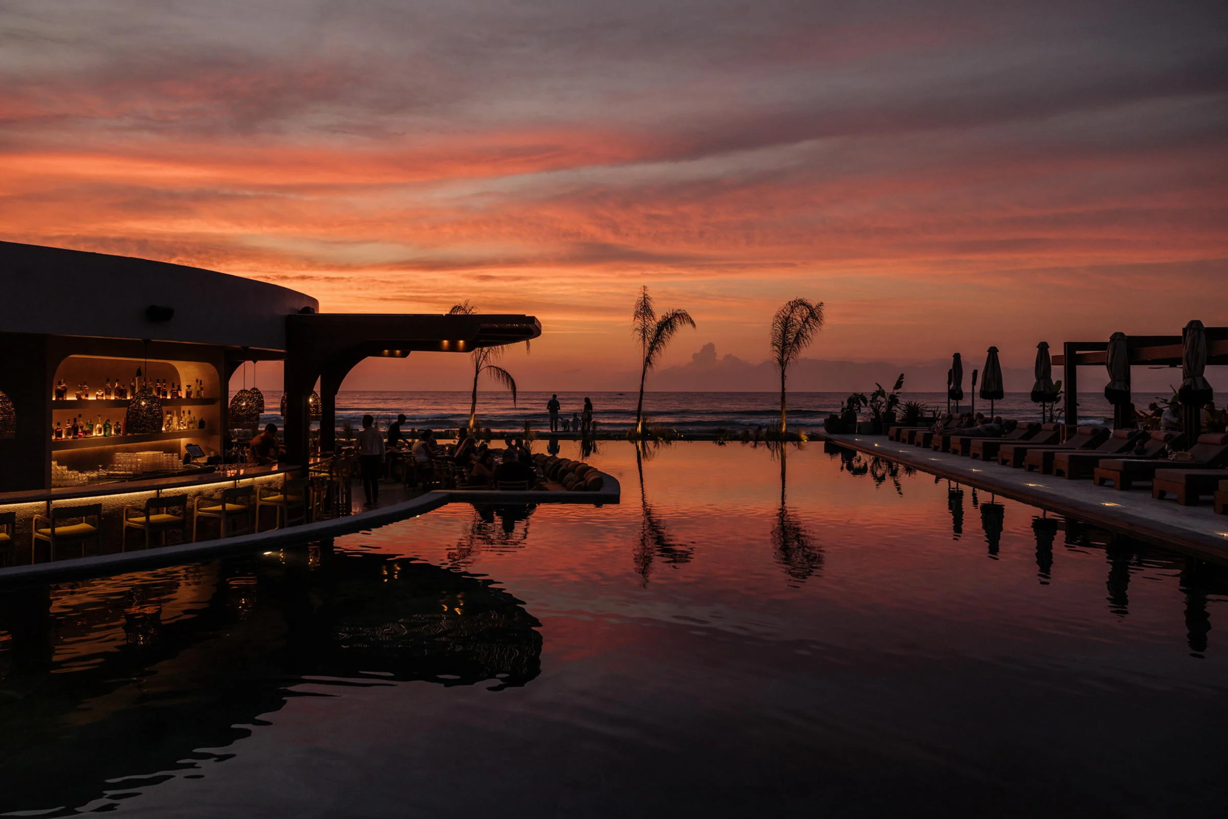 The bar at sunset